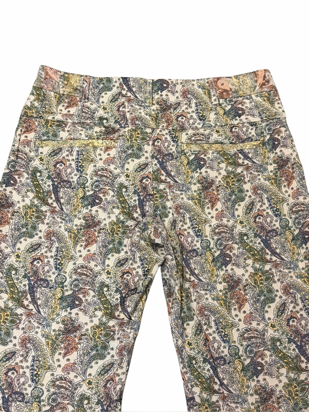 Free People Aster Jacquard Flare Trouser Pants Paisley Boho Tapestry Size 14 - Picture 9 of 15